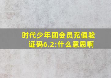 时代少年团会员充值验证码6.2:什么意思啊