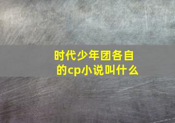 时代少年团各自的cp小说叫什么