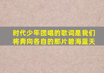 时代少年团唱的歌词是我们将奔向各自的那片碧海蓝天