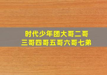 时代少年团大哥二哥三哥四哥五哥六哥七弟