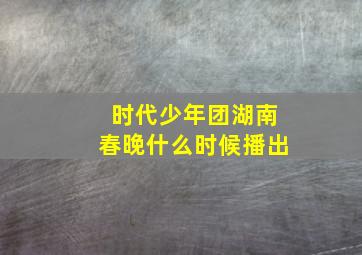 时代少年团湖南春晚什么时候播出