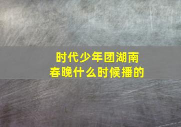 时代少年团湖南春晚什么时候播的