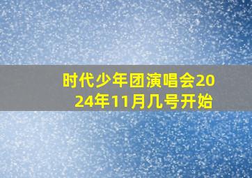 时代少年团演唱会2024年11月几号开始