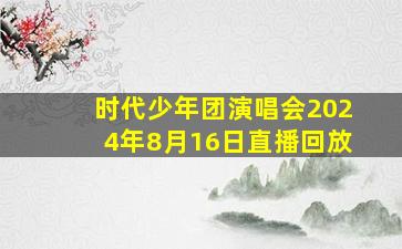 时代少年团演唱会2024年8月16日直播回放