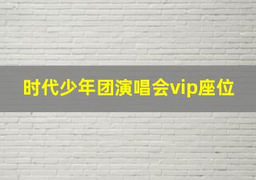 时代少年团演唱会vip座位