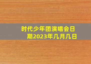 时代少年团演唱会日期2023年几月几日