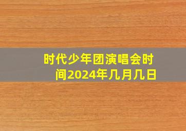 时代少年团演唱会时间2024年几月几日