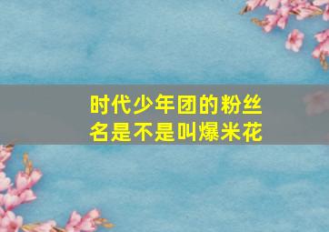 时代少年团的粉丝名是不是叫爆米花