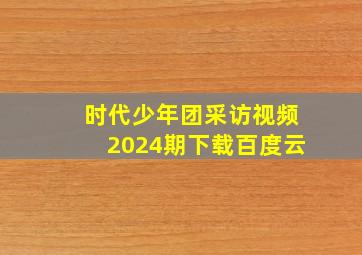 时代少年团采访视频2024期下载百度云