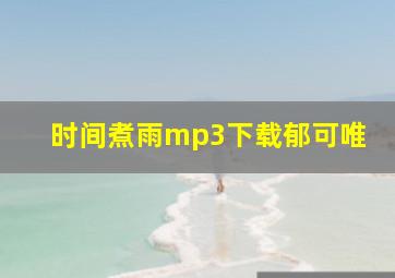 时间煮雨mp3下载郁可唯