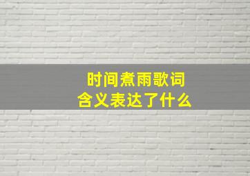 时间煮雨歌词含义表达了什么