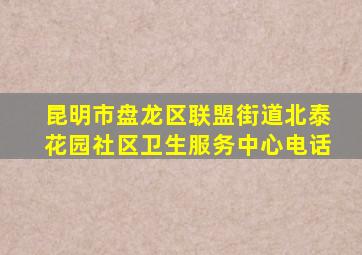 昆明市盘龙区联盟街道北泰花园社区卫生服务中心电话