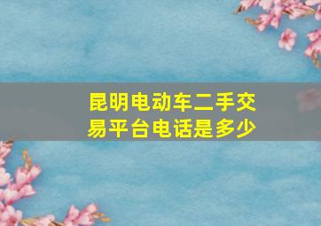 昆明电动车二手交易平台电话是多少