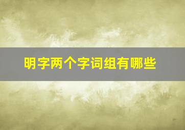 明字两个字词组有哪些