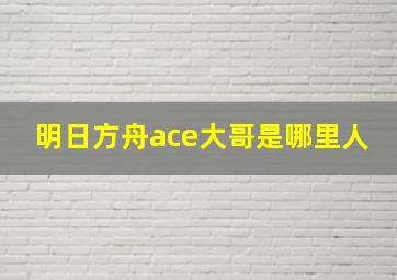 明日方舟ace大哥是哪里人