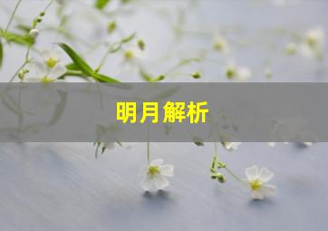 明月解析