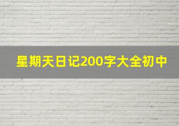 星期天日记200字大全初中