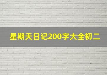 星期天日记200字大全初二