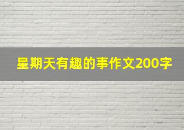 星期天有趣的事作文200字