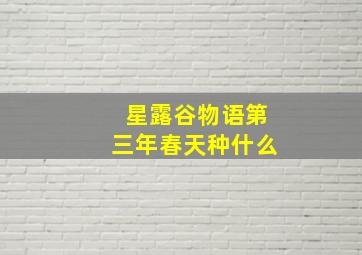 星露谷物语第三年春天种什么