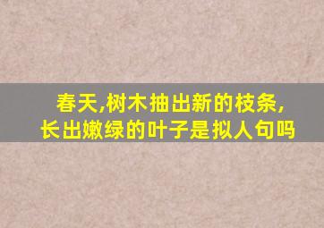 春天,树木抽出新的枝条,长出嫩绿的叶子是拟人句吗