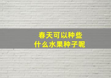 春天可以种些什么水果种子呢