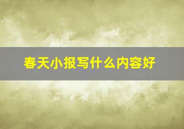 春天小报写什么内容好