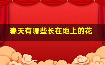 春天有哪些长在地上的花