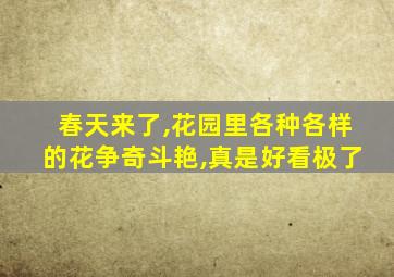 春天来了,花园里各种各样的花争奇斗艳,真是好看极了