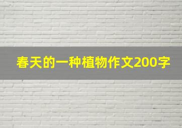 春天的一种植物作文200字