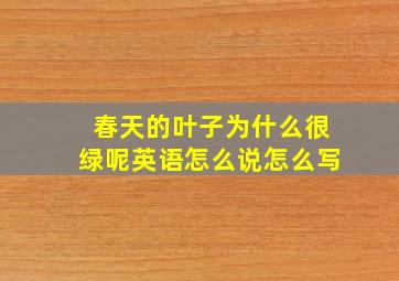 春天的叶子为什么很绿呢英语怎么说怎么写