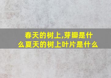 春天的树上,芽瓣是什么夏天的树上叶片是什么