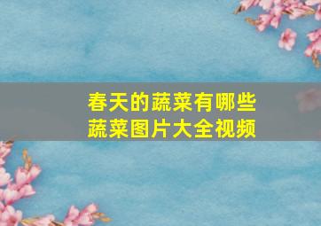 春天的蔬菜有哪些蔬菜图片大全视频