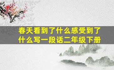 春天看到了什么感受到了什么写一段话二年级下册