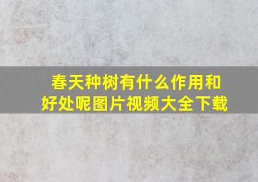 春天种树有什么作用和好处呢图片视频大全下载