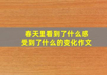 春天里看到了什么感受到了什么的变化作文