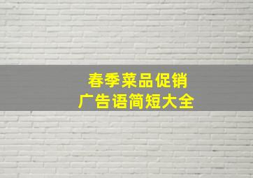 春季菜品促销广告语简短大全