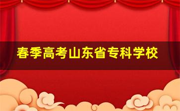 春季高考山东省专科学校