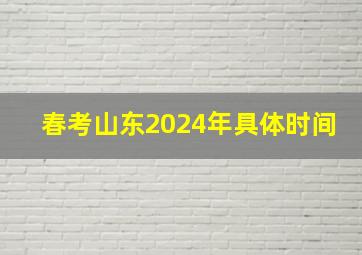 春考山东2024年具体时间