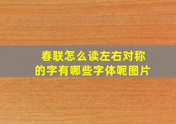 春联怎么读左右对称的字有哪些字体呢图片