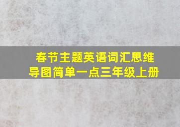 春节主题英语词汇思维导图简单一点三年级上册