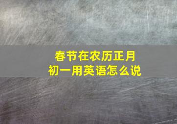 春节在农历正月初一用英语怎么说