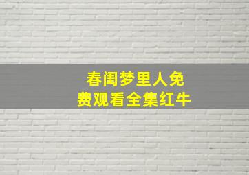 春闺梦里人免费观看全集红牛