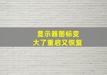 显示器图标变大了重启又恢复