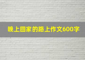 晚上回家的路上作文600字