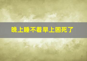 晚上睡不着早上困死了