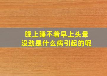 晚上睡不着早上头晕没劲是什么病引起的呢