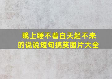 晚上睡不着白天起不来的说说短句搞笑图片大全