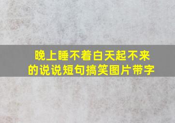 晚上睡不着白天起不来的说说短句搞笑图片带字