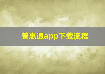 普惠通app下载流程